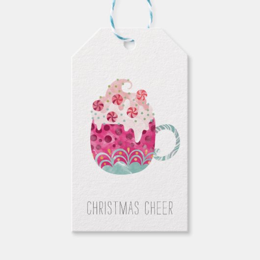 Kerst Cup Warme Chocolade Retouradreslabel Cadeaulabel (Voorkant)