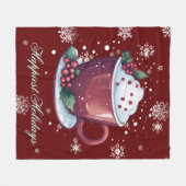 Kerst Cup Warme Chocolade | Rood Fleece Deken (Voorkant (Horizontaal))