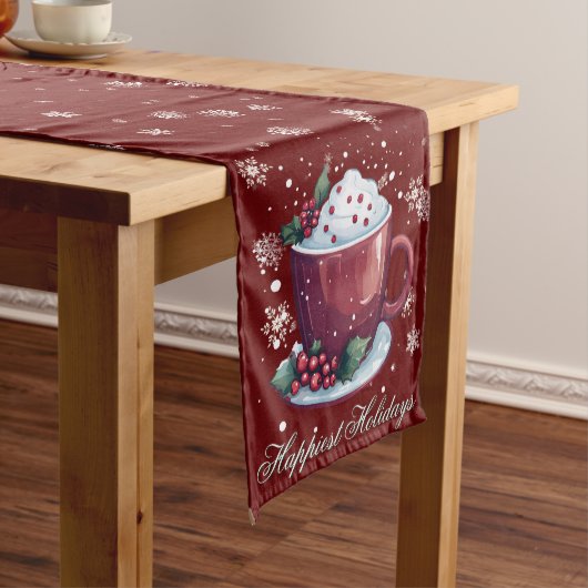 Kerst Cup Warme Chocolade | Rood Medium Tafelloper (Voorbeeld)