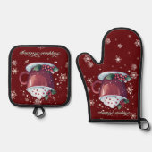 Kerst Cup Warme Chocolade | Rood Ovenwant & Pannenlap Set (Voorkant)