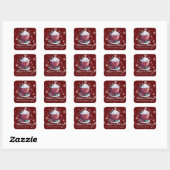 Kerst Cup Warme Chocolademelk | Rood Vierkante Sticker (Vel)