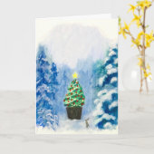 Kerst Cupcake #1 Kaart (Gele Bloem)