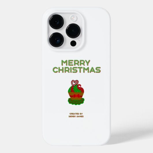 Kerst Cupcake Apple iPhone 14 Pro Hoesje (Achterkant)