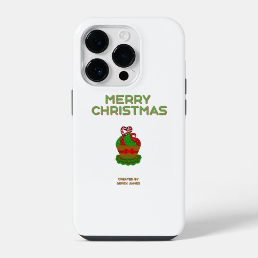 Kerst Cupcake Apple iPhone 14 Pro Hoesje (Achterkant)