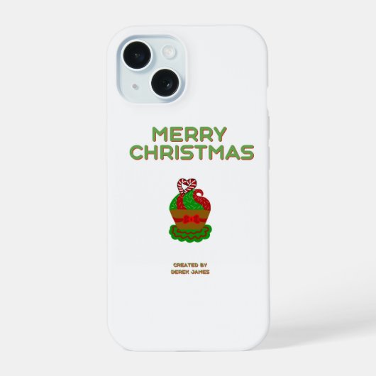 Kerst Cupcake Apple iPhone 15 Hoesje (Achterkant)