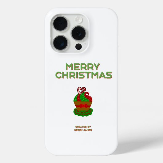 Kerst Cupcake Apple iPhone 15 Pro Hoesje (Achterkant)
