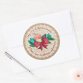 Kerst cupcake boog pinecone uit de keuken van ronde sticker (Envelop)
