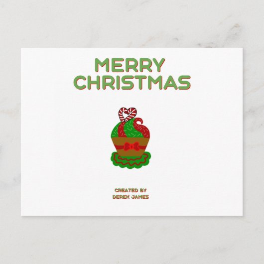 Kerst Cupcake Briefkaart (Voorkant)