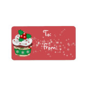 Kerst cupcake cadeau labels (Voorkant)