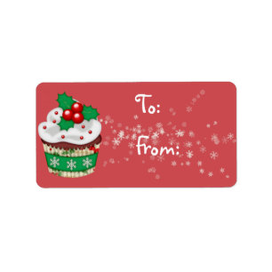 Kerst cupcake cadeau labels