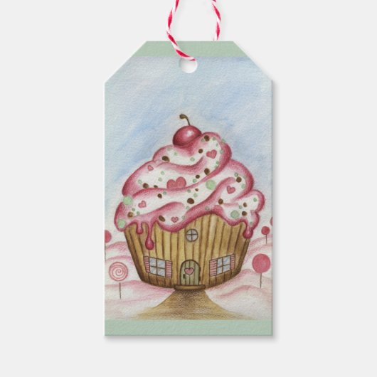Kerst Cupcake Cadeautags Cadeaulabel (Voorkant)