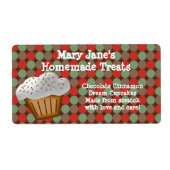Kerst Cupcake Custom Label (Voorkant)
