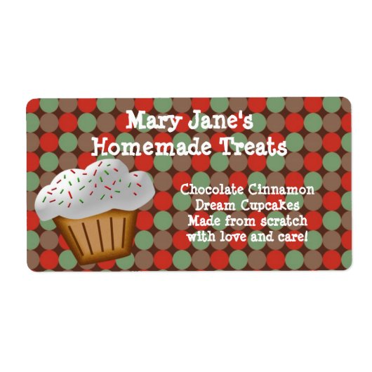 Kerst Cupcake Custom Label (Voorkant)