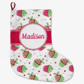 Kerst cupcake design in kerstkleuren grote kerstsok (Voorkant)