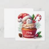 Kerst Cupcake Eenvoudig Festief Feestdagenkaart (Voorkant / Achterkant)