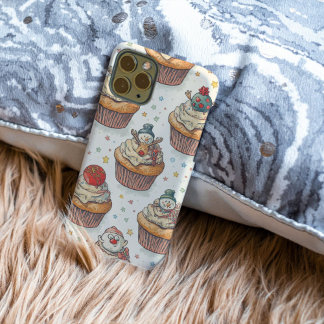 Kerst Cupcake Feest Patroon | Mooie Desserts iPhone 16 Pro Max Hoesje