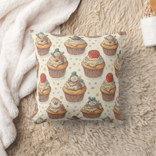 Kerst Cupcake Feest Patroon   Mooie Desserts Kussen
