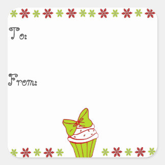 Kerst Cupcake Gift Label