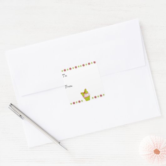Kerst Cupcake Gift Label (Envelop)