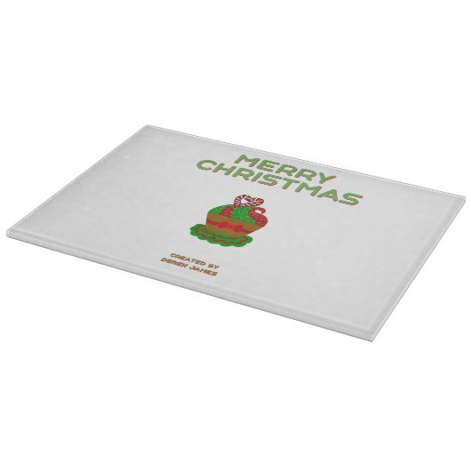 Kerst Cupcake Glas Snijplank (Hoek)