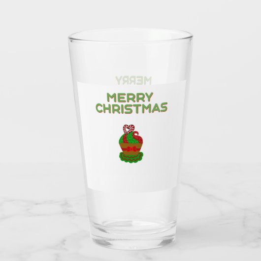 Kerst Cupcake glas Tumbler (Achterkant)