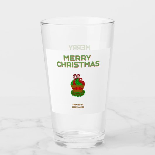 Kerst Cupcake glas Tumbler (Voorkant)