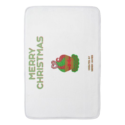 Kerst Cupcake grote badmat (Voorkant Verticaal)