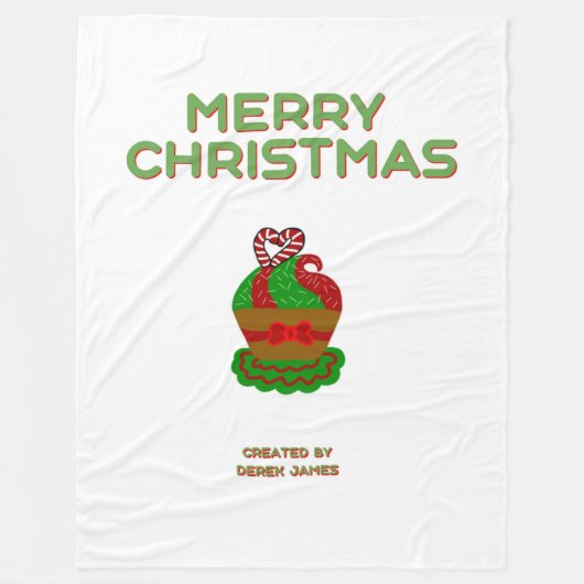 Kerst Cupcake Grote Fleece Deken (Voorkant)