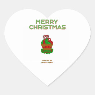 Kerst Cupcake Hart Sticker