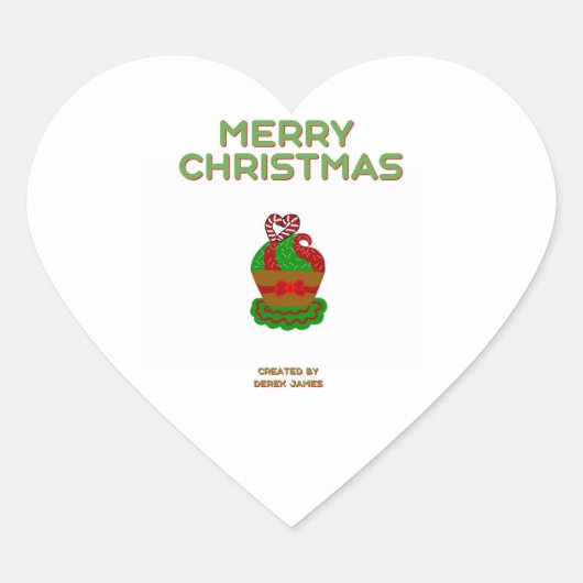 Kerst Cupcake Hart Sticker (Voorkant)