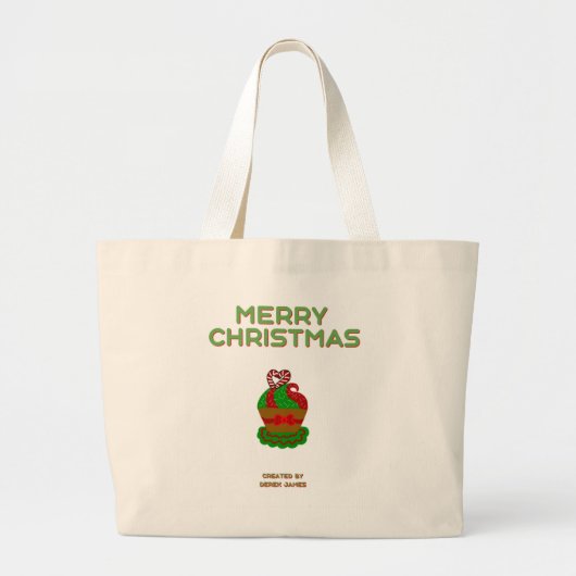 Kerst Cupcake Jumbo Canvas tas (Voorkant)