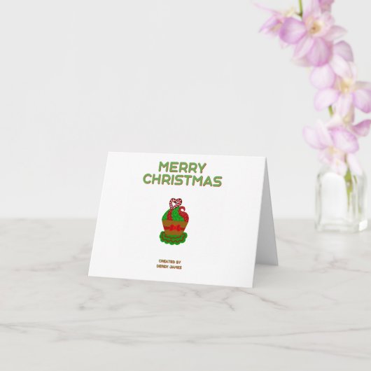 Kerst Cupcake Klein Horizontaal Wenskaart Kaart (Orchidee)