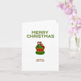 Kerst Cupcake Klein verticaal Wenskaart Kaart