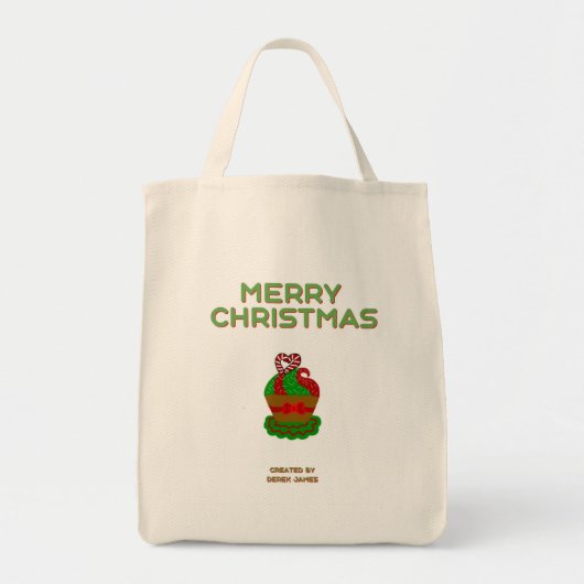 Kerst Cupcake Kruidenier Canvas tas (Voorkant)
