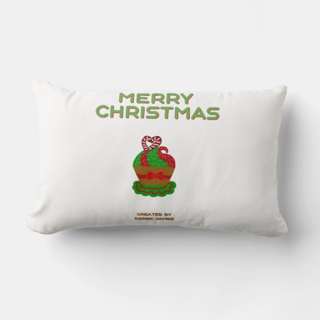 Kerst Cupcake Lumbaal Kussen (Voorkant)