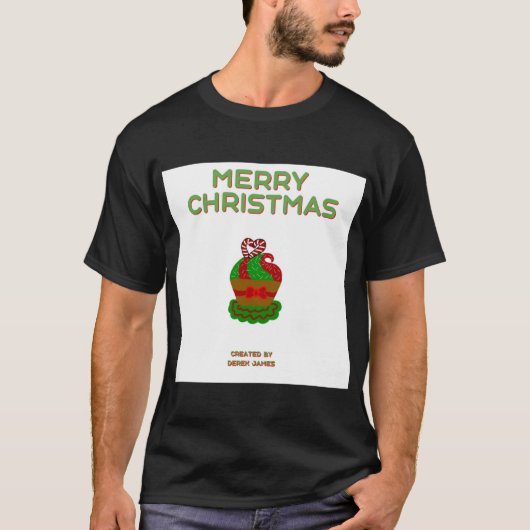 Kerst Cupcake Mannen Shirt (Voorkant)
