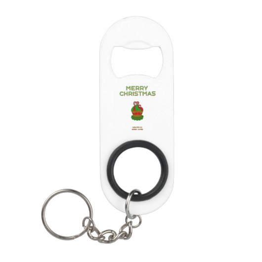 Kerst Cupcake Mini flesopener Sleutelhanger Flessenopener (Voorkant)