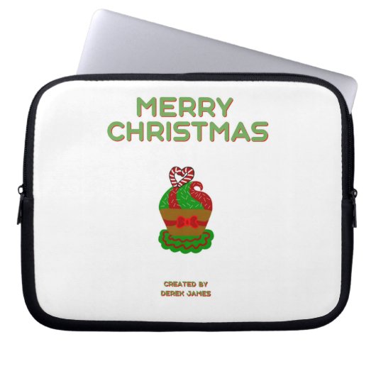 Kerst Cupcake Neopreen Laptop Sleeve (Voorkant)