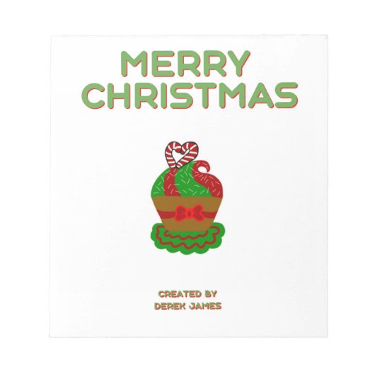 Kerst Cupcake Notitieblok (14 cm x 15,2 cm) (Voorkant)