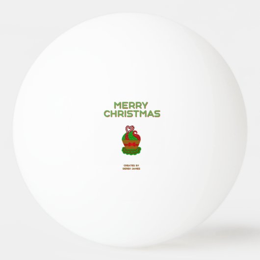 Kerst Cupcake Ping Pong Ball (Voorkant)