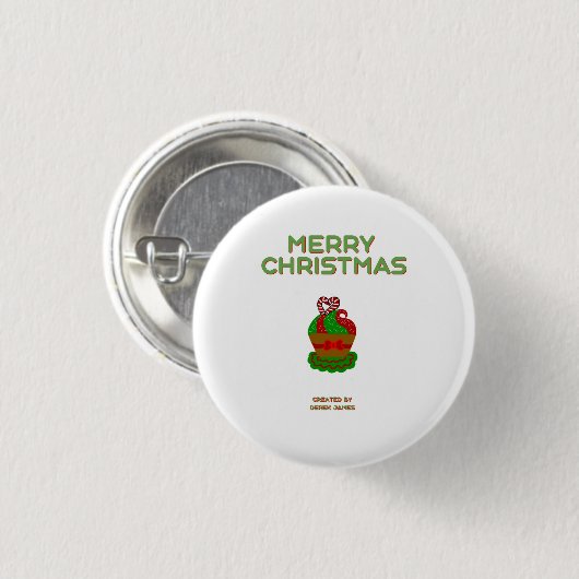 Kerst Cupcake Ronde Button (Voorkant /achterkant)