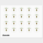 Kerst Cupcake Ronde Sticker (Vel)