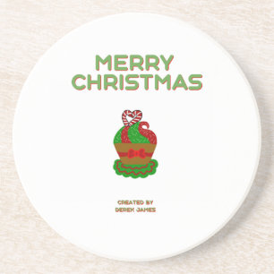 Kerst Cupcake Sandstone Onderzetter