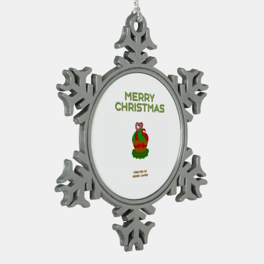 Kerst Cupcake Sneeuwvlok Ornament (Links)