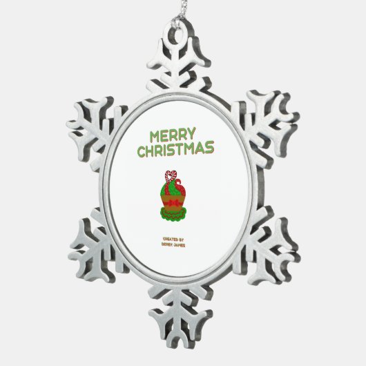 Kerst Cupcake Sneeuwvlok Ornament (Rechts)