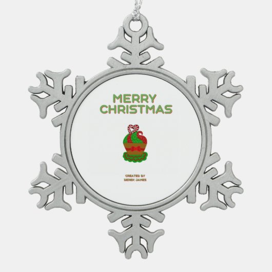 Kerst Cupcake Sneeuwvlok Ornament (Voorkant)