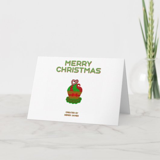 Kerst Cupcake Standard-Size Wenskaart Kaart (Voorkant)