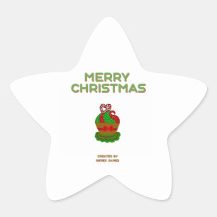 Kerst Cupcake Star Sticker