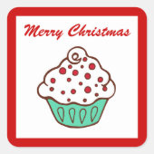 Kerst Cupcake Stickers (Voorkant)
