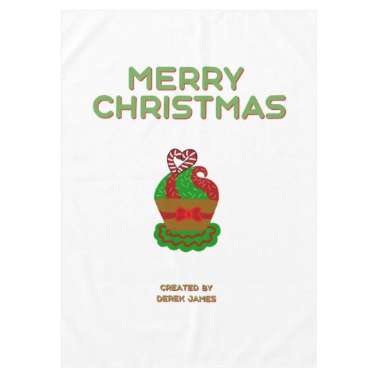 Kerst Cupcake Tafelkleed (Voorkant)